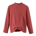 thumbnail image 1 of T-shirt pour Femme à Col Rond, Manches Longues, Couleur Unie, Haut Décontracté et Tendance, Blouse de Base Confortable, T-Shirt de Construction Interne, 1 of 7