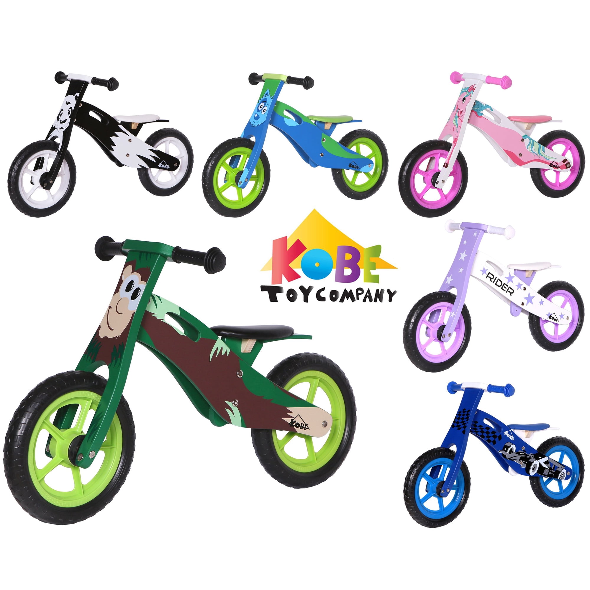 KOBE Wooden Balance Running Bike - Birch Wood No Pedals - Perfect