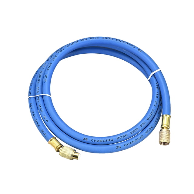 Unique Bargains 1.5m 1/4 SAE Thread 500PSI Refrigeration Tube Charging Hose Tube Blue