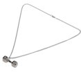 thumbnail image 3 of Dumbbell Pendant Necklace Unisex Fashionable Jewelry Necklace Gift Clothes AccessorySteel Color, 3 of 14