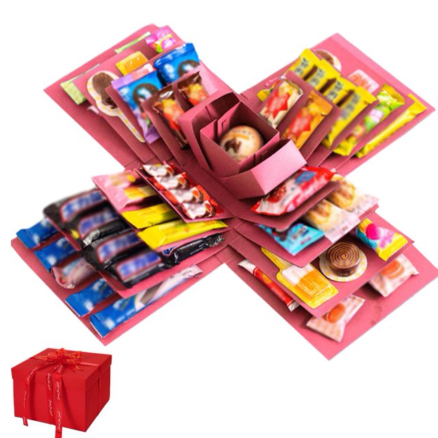 Pasdrucn Boîte Cadeau Explosion DIY, Boîte Explosion de Collation à 5 Couches F3I0