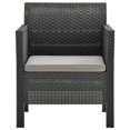 thumbnail image 2 of vidaXL Chaises de Jardin avec Coussins 2 Pièces en Rotin Anthracite, 2 of 5