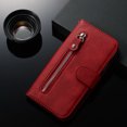thumbnail image 4 of Case for Google Pixel 4A 4G Zipper Pocket Wallet Leather Case Magnetic Closure Flip Cover - Red, 4 of 5