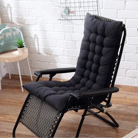 ORUYROP Sun Lounger Cushion Pad,Garden Patio Thick Large Rocking Chair Cushion Recliner Relax Chair Pad for Rattan Recliner Indoor Outdoor Black 40x110x8cm(16x43x3inch)