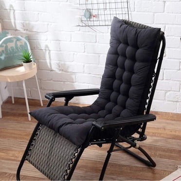 ORUYROP Coussin de Chaise Longue, Coussin Épais et Grand pour Chaise Berçante de Jardin et Patio, Coussin de Chaise Inclinable Relax pour Fauteuil Inclinable en Rotin Intérieur Extérieur Noir 40x110x8cm(16x43x3inch)