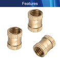 thumbnail image 3 of Wekity M8x12mm Female Thread Knurled Nuts,100PCS Hx10mm OD Brass Threaded Insert Embedment Nuts Hydraulic Welded Joint Injection Molding Assortment Kit for 3D Printing Injection Molding-0621, 3 of 5