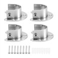 thumbnail image 2 of 4 Packs Robustes en Acier Inoxydable Support de Tige de Placard Douilles de Poteau de Placard Support de Tige de Bride avec Vis, 1-1/3 Pouces de Diamètre (en Forme de U), 2 of 5