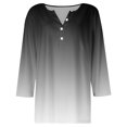thumbnail image 5 of RXIRUCGD Women's Fashion Casual Gradient Loose Button Tops, Gray, Size: L, 5 of 5
