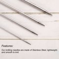 thumbnail image 4 of Uxcell 10Pcs Knitting Needle 5.0mm Diameter 7.87 Inches Length Stainless Steel Double Pointed Sweater Stitching Needles, 4 of 5