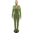 thumbnail image 1 of Honganda Slim Pleated Zipper Hooded Top and Pants Two-piece Suit, 1 of 6