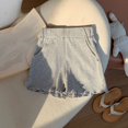 thumbnail image 4 of Timegard Baby Girls Clothes Toddler Ribbed Cute Elastic Waist Children Casual Comfy Loose Ruffle Shorts, 4 of 6