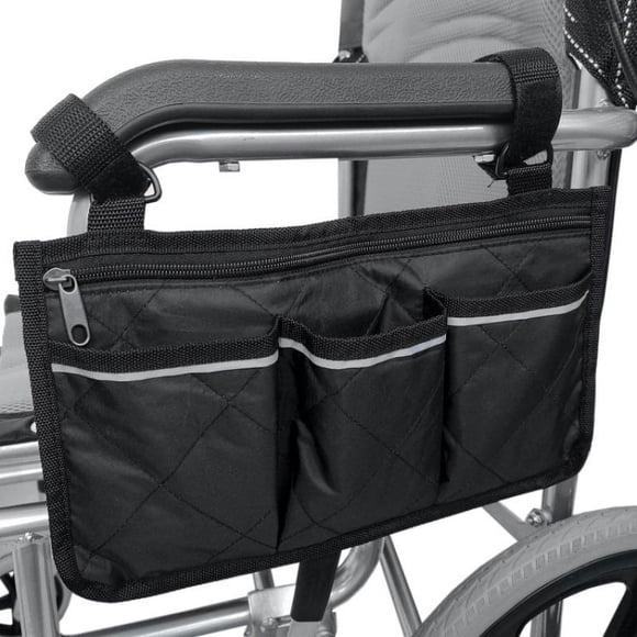 TEMU Organisateur d'Accoudoir de Chaise Pratique pour le Voyage : Sac de Rangement Léger et Compact avec Bande Réfléchissante pour la Sécurité Nocturne, Design Moderne Minimaliste, Poches Polyvalentes pour CD, Magazines, Cosmétiques –