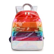 School Bag Holographic Clear - Rainbow School Daypack Student Backpack for Kids