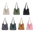 thumbnail image 1 of Women Shoulder Bag Corduroy Large Capacity Fashion Simple Keys Mobile Phone Tote Reusable Handbag, 1 of 8