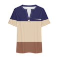 thumbnail image 5 of Timegard Plus Size Top for Women Notched V Neck Drop Shoulder Color Block Short Sleeve Casual Blouse, 5 of 5