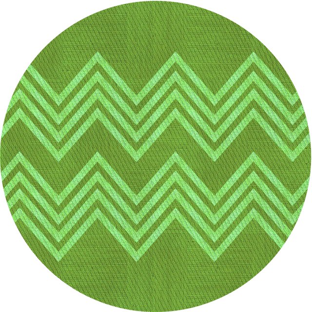Ahgly Company Machine Washable Indoor Round Transitional Emerald Green Area Rugs, 4' Round
