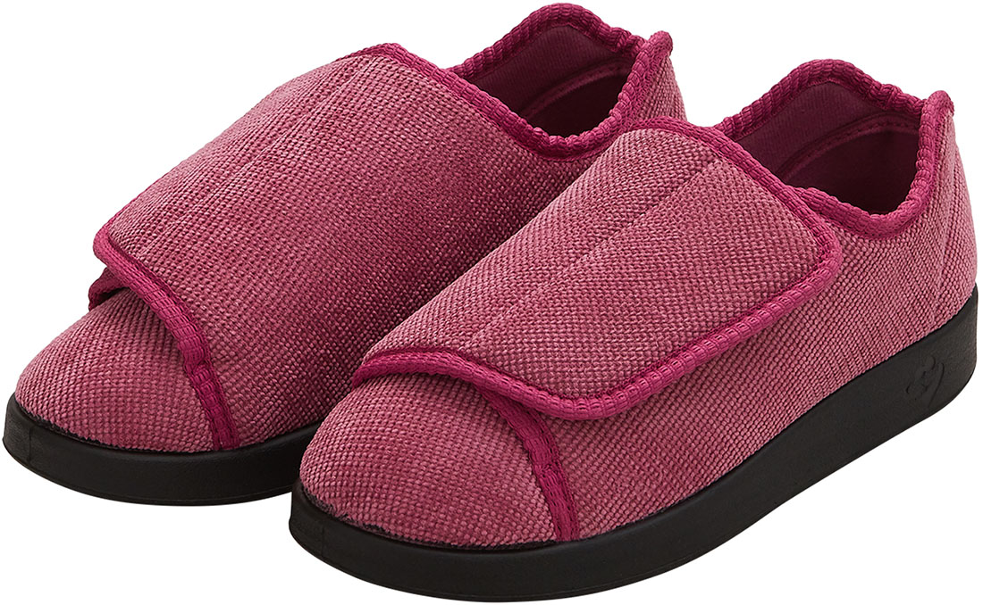 Silvert's Pantoufles pour Femmes Extra Extra Larges à Fermeture Facile, 6, Rose Poudré