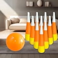 thumbnail image 4 of Candy Corn Themed Inflatable Bowling Set for Halloween and Fall Festival Party Games with Large Pins, 4 of 6