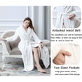 thumbnail image 3 of Women's Plush Fleece Robe with Elastic Waist Design Long Warm Solid Bathrobe Dressing Nightgown, 3 of 5
