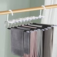 thumbnail image 4 of Black 9 Bar Foldable Pants Hanger Adjustable Stainless Steel Clothes organizer for Closet Space Saving Storage Rack 13.07X9.45X6.22 Inches Stainless Steel Black, 4 of 7