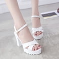 thumbnail image 2 of Sandales Femmes Talons pour Femmes Hautes Femmes Bouche de Poisson Plateforme Talons Hauts Sandales Compensées Boucle Sandales à Talon Compensé, 2 of 7