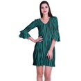 thumbnail image 1 of Moomaya Robe Courte Imprimée pour Femmes, Manches Évasées, Coupe Droite, Robes pour Femmes, Vêtements d'Été Décontractés, 1 of 6
