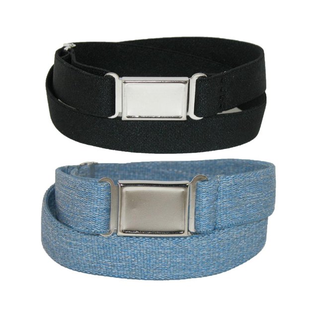 CTM® Ceinture Élastique avec Boucle Magnétique Invisible (Lot de 2 Couleurs) (pour Femmes Grande Taille