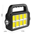 thumbnail image 3 of Portable Solar Lamp with USB Charging - 160 LED COB Work Light, Wall Mountable for Outdoor Camping, Emergency, and Long-Range Flashlight Use Hzhnb | Plastic, Black, 3 of 9