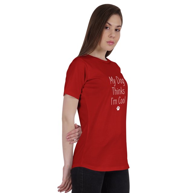 Inkmeso Femmes Citation Haut Mon Chien Pense Que Je Suis Cool T-Shirt Imprimé Graphique