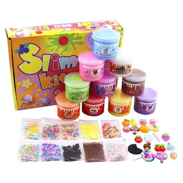 Ultimate DIY Slime Kit for Kids 12 Colors, Glitter, Beads, and Charms Creative Craft Set for Endless Fun