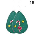 thumbnail image 2 of Christmas Faux Leather Earrings Santa Xmas Tree Snowman Earrings Dangle Earrings, 2 of 10