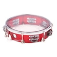 thumbnail image 2 of 8-inch Tambourine Handbell Hand Drum with Double Row Jingles Percussion Instrument, 2 of 8