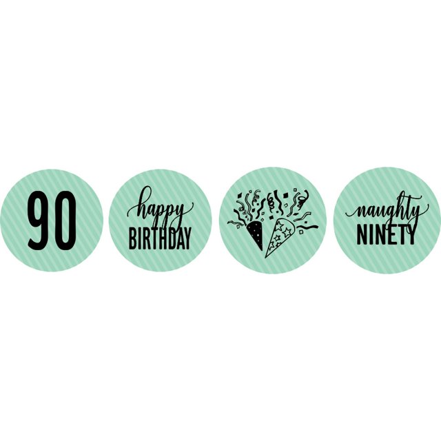 Darling Souvenir 190 Pcs Naughty Ninety Birthday Theme Stickers chocolate Labels-Mint