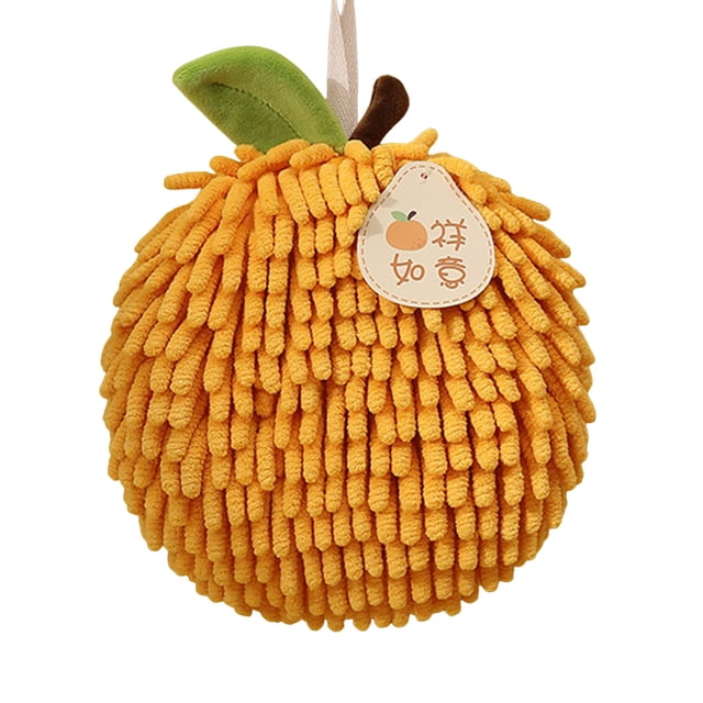 Ohufall Fuzzy Ball Hand Towel With Hanging Loop For Bathroom Cute Fruit Decorative Ball Towel Soft Absorbent Ball Towel Sets For Kitchen Bathroom Hand Towels For Bathroom