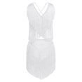thumbnail image 2 of renvena 2 Pcs Justaucorps de Danse Lyrique Latine pour Femmes à Bretelles Spaghetti Haut Court de Danse avec Pompon Danse Blanc P, 2 of 6