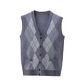 thumbnail image 1 of RKSTN Mens Sweater Vest Wool Blend Color Block Fashionable Sleeveless V Neck Button Up Cardigan Knit Sweater Minimalist Cardigan Spring Fall Versatile Coat Outfits, 1 of 8