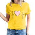 thumbnail image 2 of Pisexur T-shirt de la Saint-Valentin Haut T-shirt de la Saint-Valentin pour Femme Amour Imprimé T-shirt à Manches Courtes Haut à Manches Courtes Col Rond Haut/chemise, 2 of 5