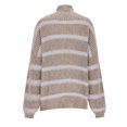 thumbnail image 4 of Besolor Chandails à Demi-Col Roulé pour Femmes, Tricot Rayé à Manches Longues, Chandail Ample Décontracté, Hauts d'Automne, Blouses Tendance, 4 of 6