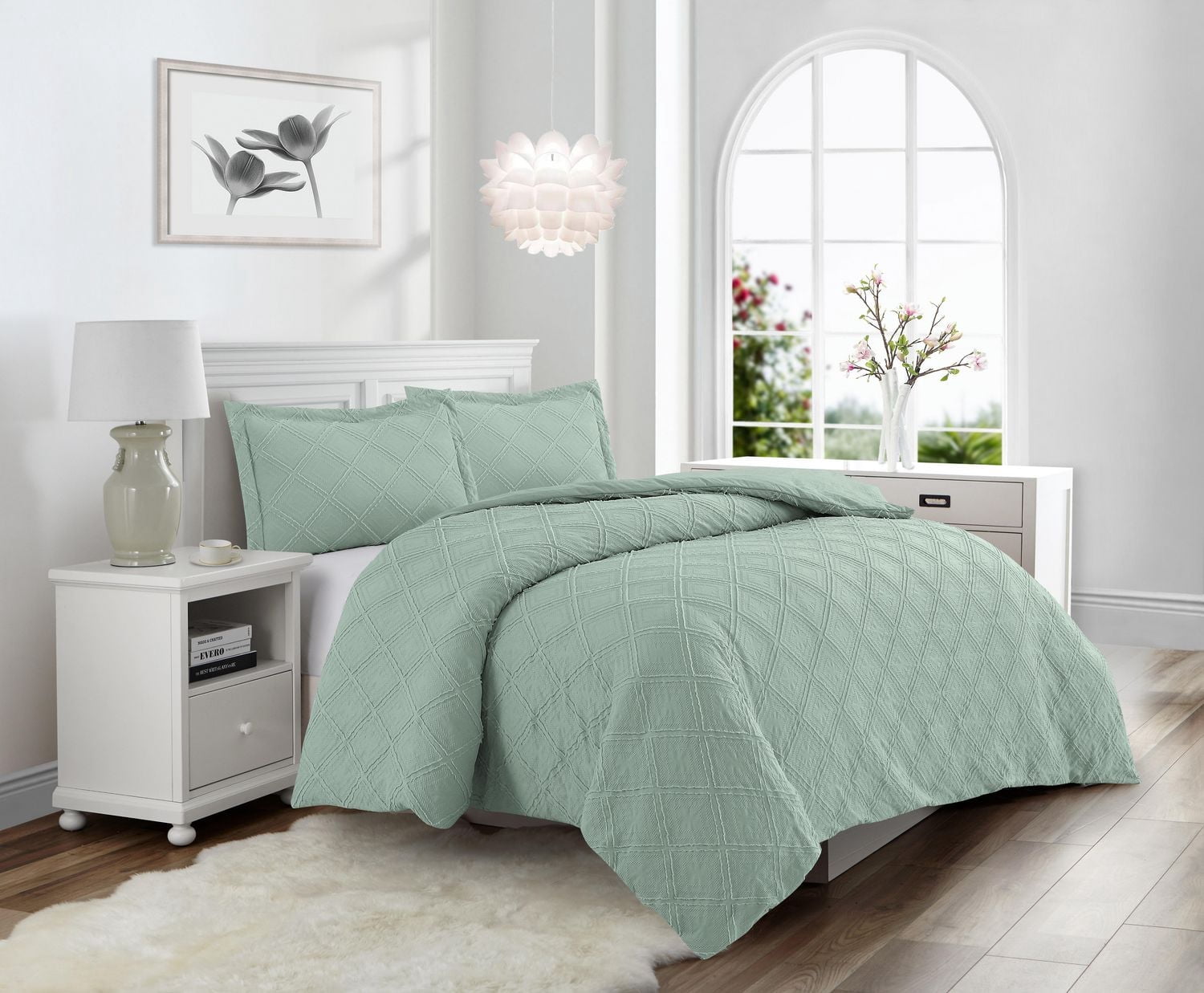 Swift Home Waffle Square Prewashed Duvet Cover Set