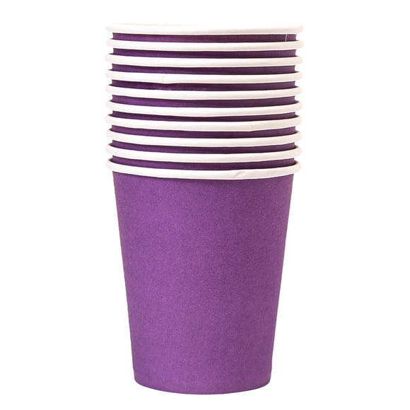 QIDESHIP Childrens Diy Colored Paper Cups, Thickened Paper Cups, Disposable Eco-Friendly Colored Cups for Kindergarten Children, 10Pcs, Purple, Paper Kitchen Cups, Paper Cups 10Pack, 10