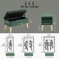 thumbnail image 3 of HOMCOM Banc Ottoman Rembourré avec Rangement avec Pattes en Bois, Vert Foncé, 3 of 10