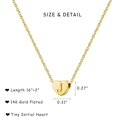 thumbnail image 2 of Collier Initial Cœur Minuscule pour Femmes Filles, Plaqué Or 14k, 2 of 4