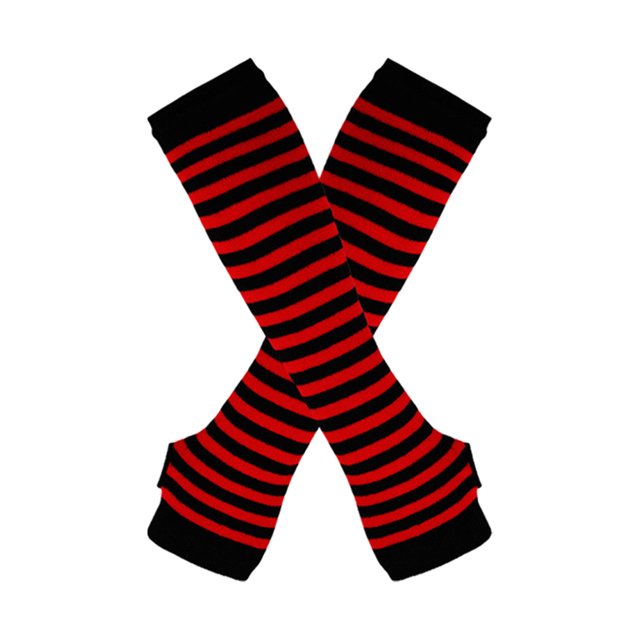 letairis Complete Look Fashionable Socks With Long Gloves Set Easy To Wear Easy To Match Red and black 1Set