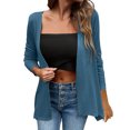 thumbnail image 1 of Cardigans Ouverts pour Femmes Légers à Manches Longues, Cardigan Décontracté Mince d'Automne, Ample, Drapé et Fluide, Bleu, G, 1 of 7