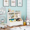 thumbnail image 3 of Costway Bibliothèque Multifonction pour Enfants Bac de Rangement pour Jouets Armoire au Sol pour Enfants Blanc, 3 of 10