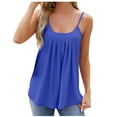 thumbnail image 3 of AherBiu Boho Tank Tops for Women Eyelet Hole Spaghetti Strap Low Cut Sleeveless Ruched Loose Shirts Blouse, 3 of 5