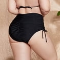 thumbnail image 4 of Charmo Womens Plus Size Drawstring Swim Shorts Ruched High Waisted Swimsuit Bottoms, 4 of 5