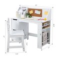 thumbnail image 4 of YUSAZENS Study Desk and Chair Set with Bookshelf, Bulletin Board & Cabinets, Ideal Learning Desk for Ages 3-8, Great for Homework & Playtime Activities, 4 of 7
