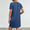 thumbnail image 4 of Timegard Robes de Maison pour Femmes Col Ras du Cou Manches Courtes Coupe Ajustée Couleur Unie Décontractée Confortable Robe Poches, 4 of 7