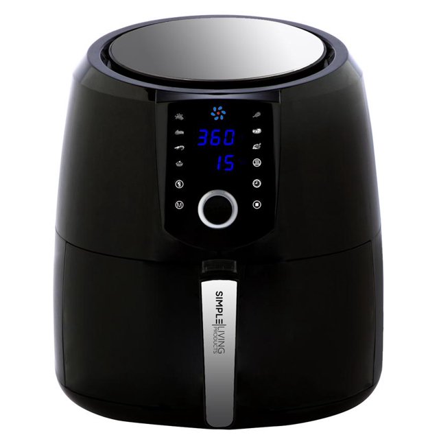 Simple Living Products XL 5.8QT Hot Digital Air Fryer. Includes 8 Presets & Keep Warm Function